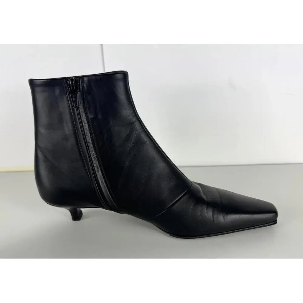 TOTEME Women's The Slim Black Leather Ankle Boot EU 37 US 7 - Picture 4 of 8
